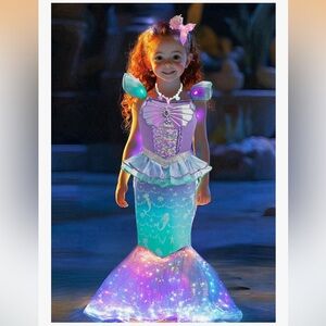 Little Girls Mermaid Princess Costume 6-7T
